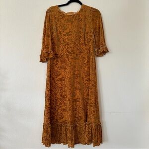 Grace Karin Floral Velvet Lace Midi Dress